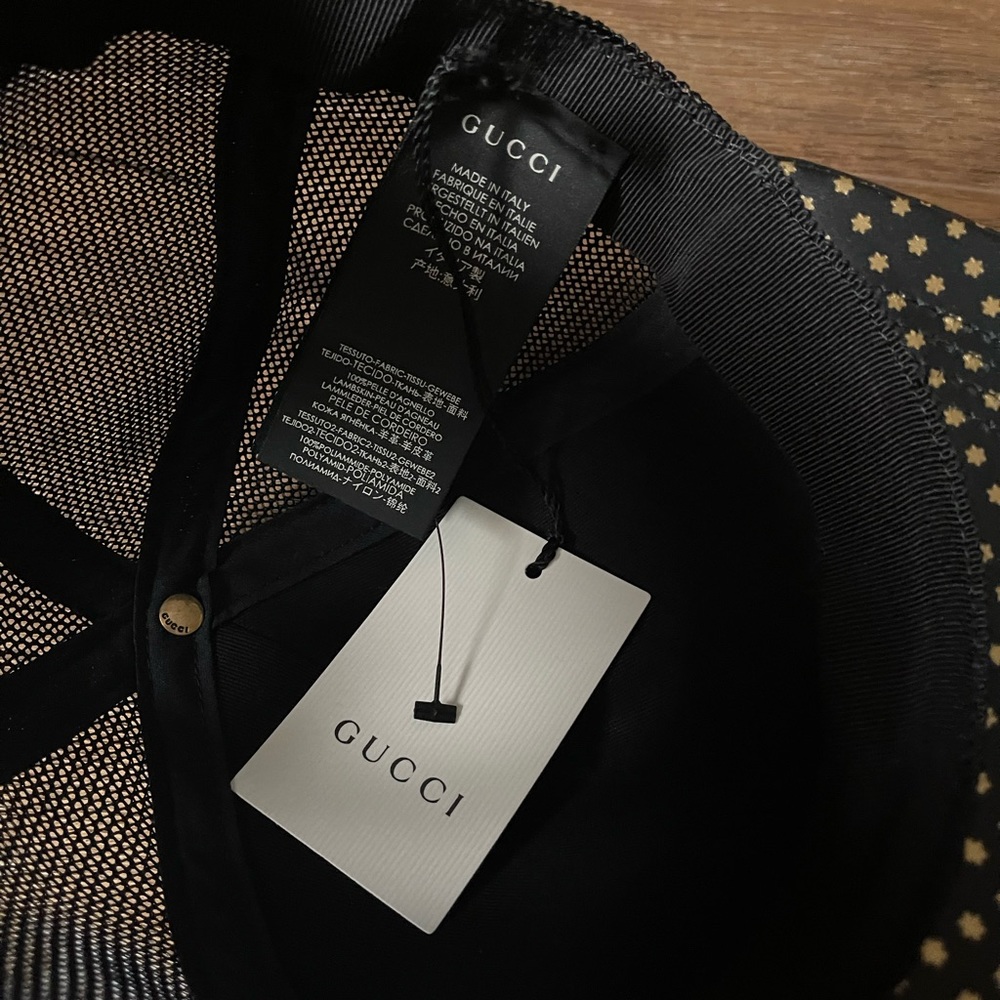 GUCCI-AUTHENTIC NWT Gold & Black “GUCCY” Baseball Hat - Picture 7 of 14